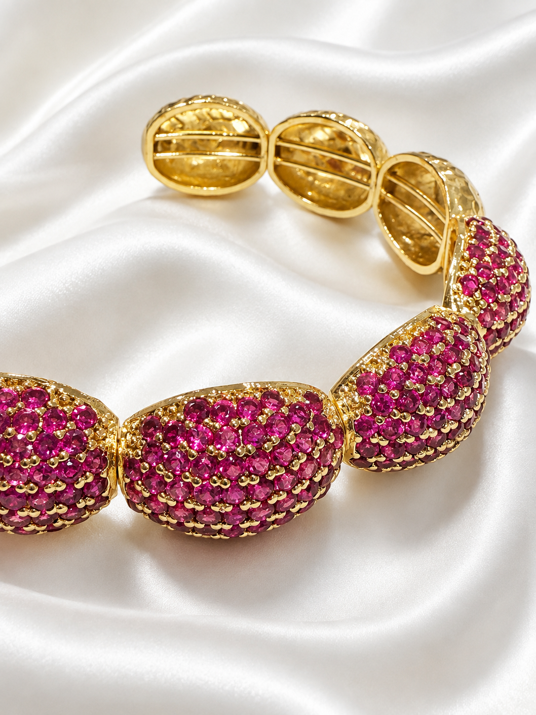 Ruby Pavé Gold Bangle
