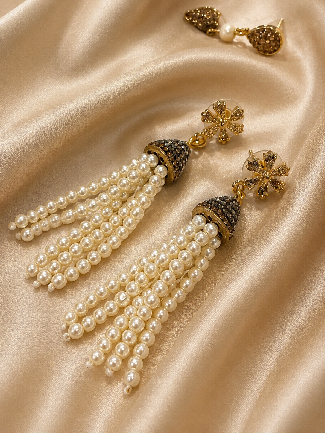 Taael Earrings with Marcasite tops along with Mother of pearls