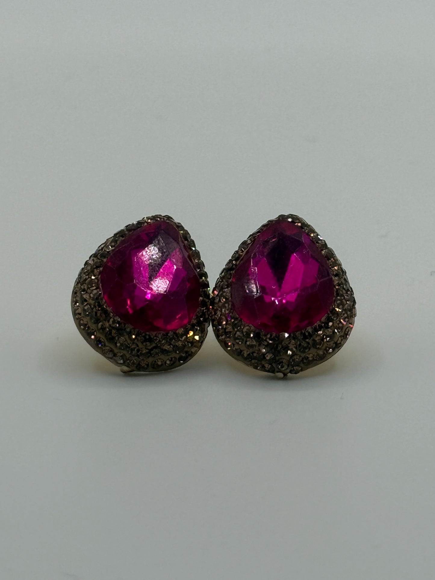 Fuchsia Crystal Studs