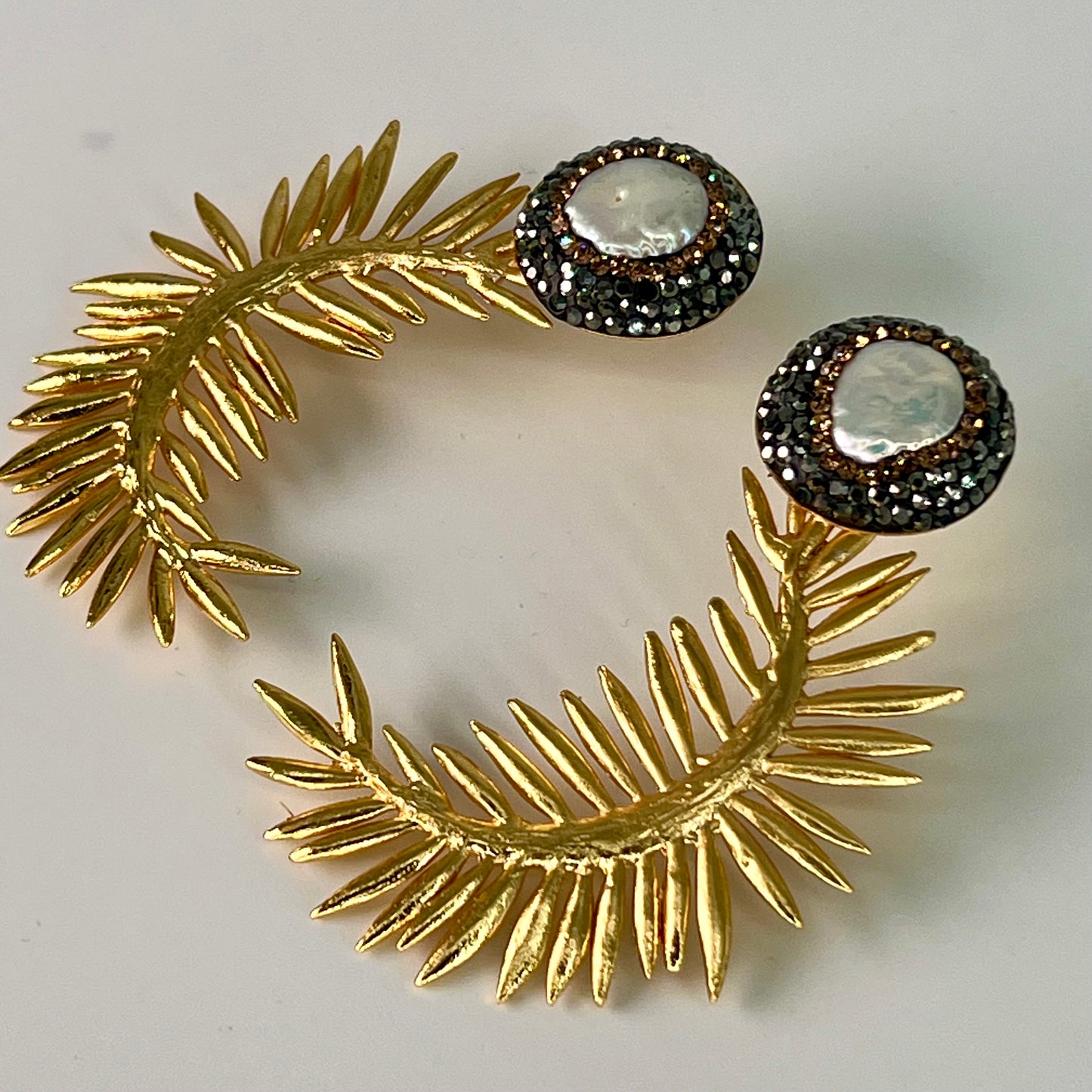 Golden Mother Pearl Earrings