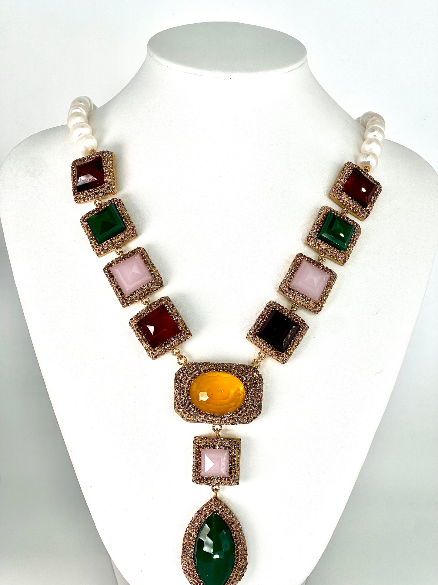 Multi Cat Eye Gemstone Necklace