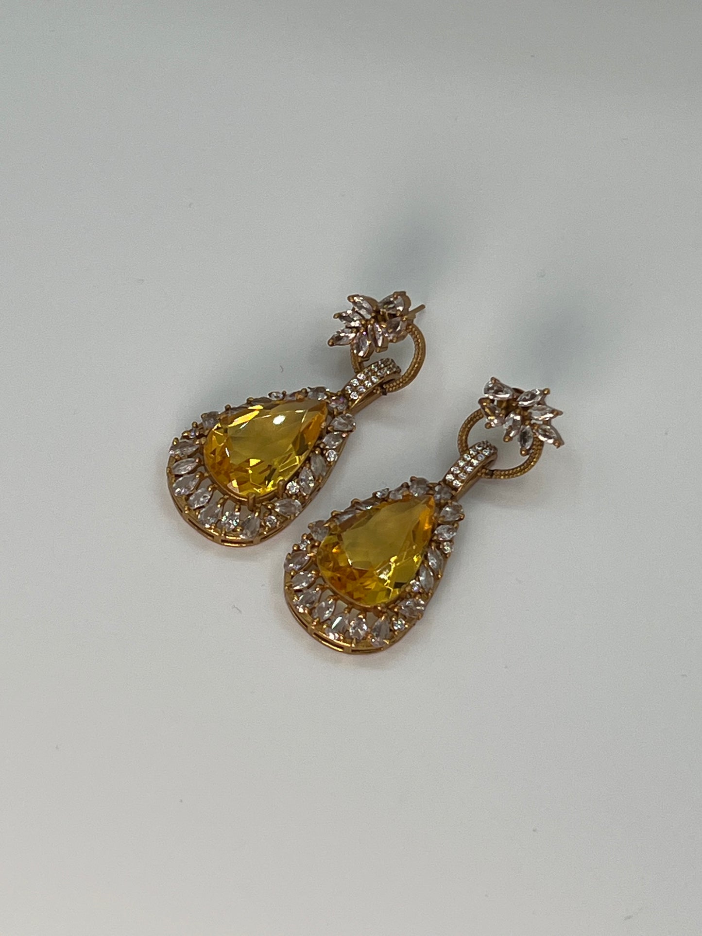 Citrine Teardrop Necklace Set