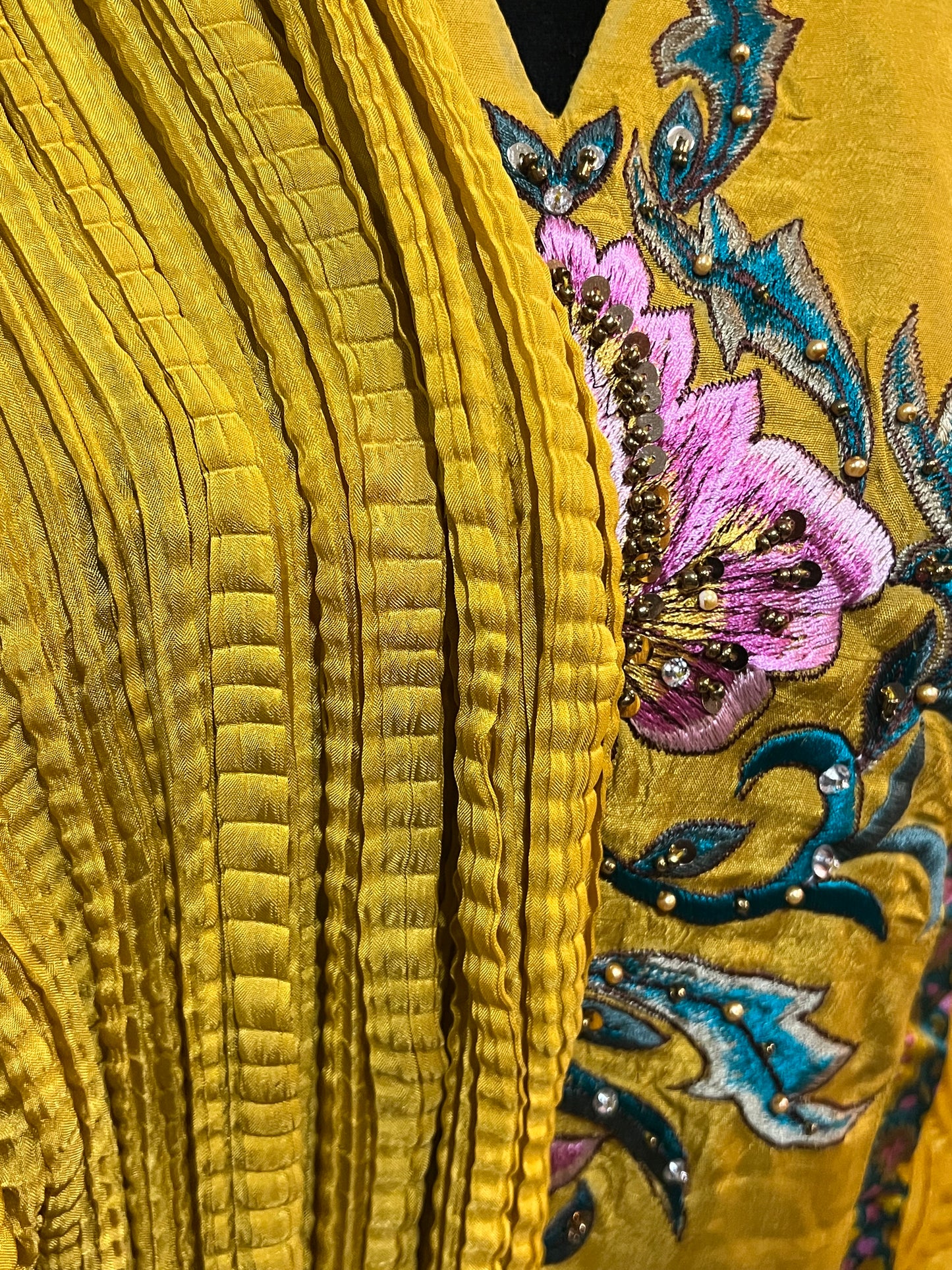 Regal Mustard Formal Suit with Crushed Dupatta