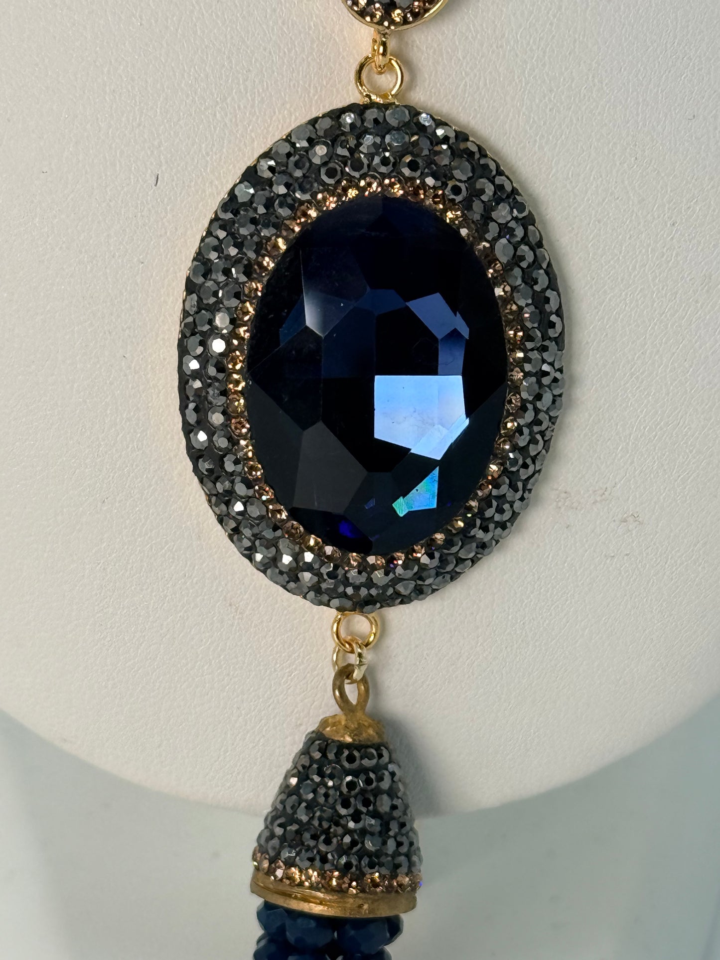 Black Marcasite Crystal Mala