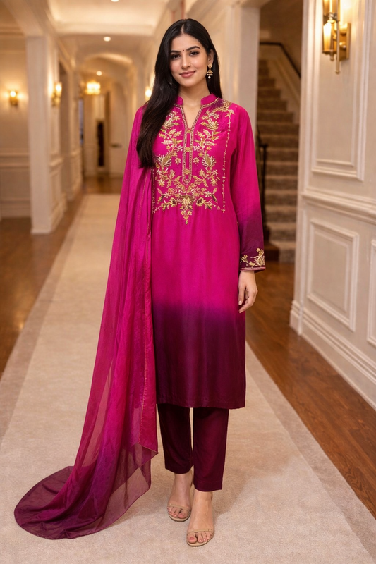 Amber Royale-Pink & Burgundy Ensemble