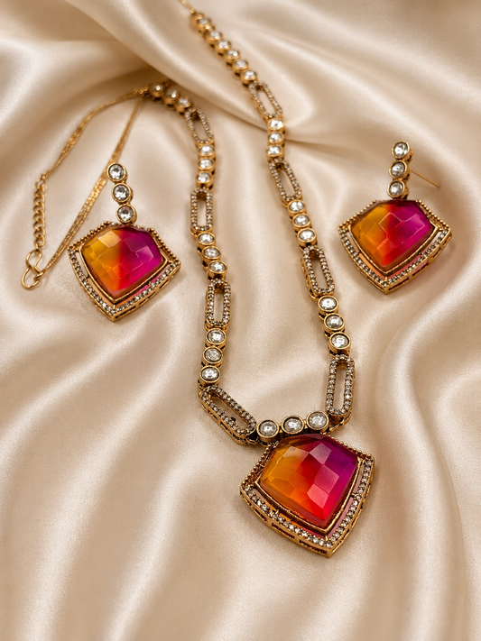 Sunset Glow AD Necklace & Earring Set