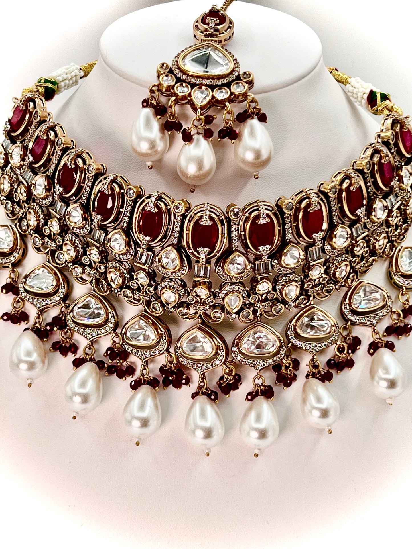 Polki Ruby Pearl Set