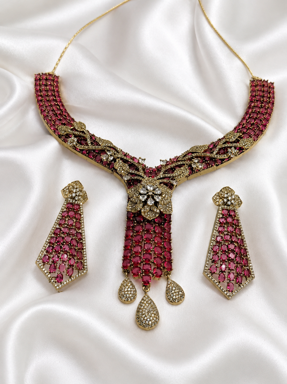 Ruby & Polki Necklace Set