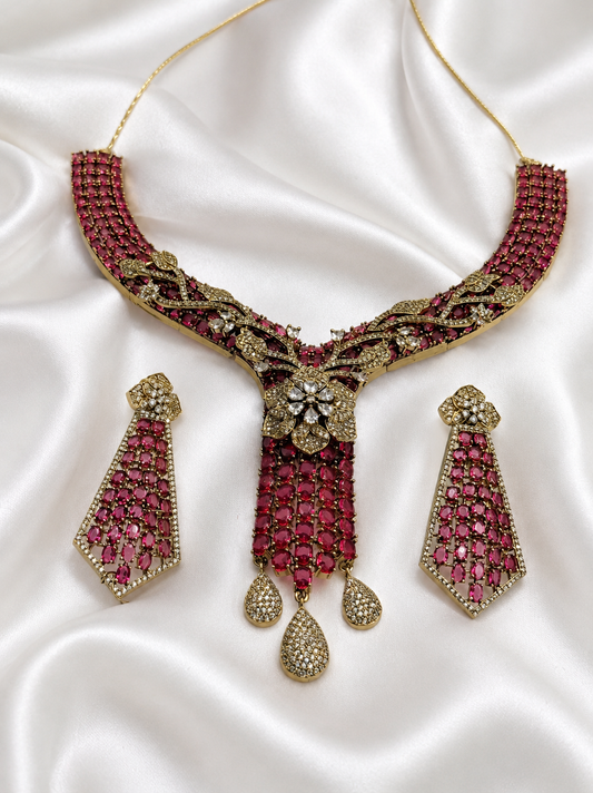 Ruby & Polki Necklace Set