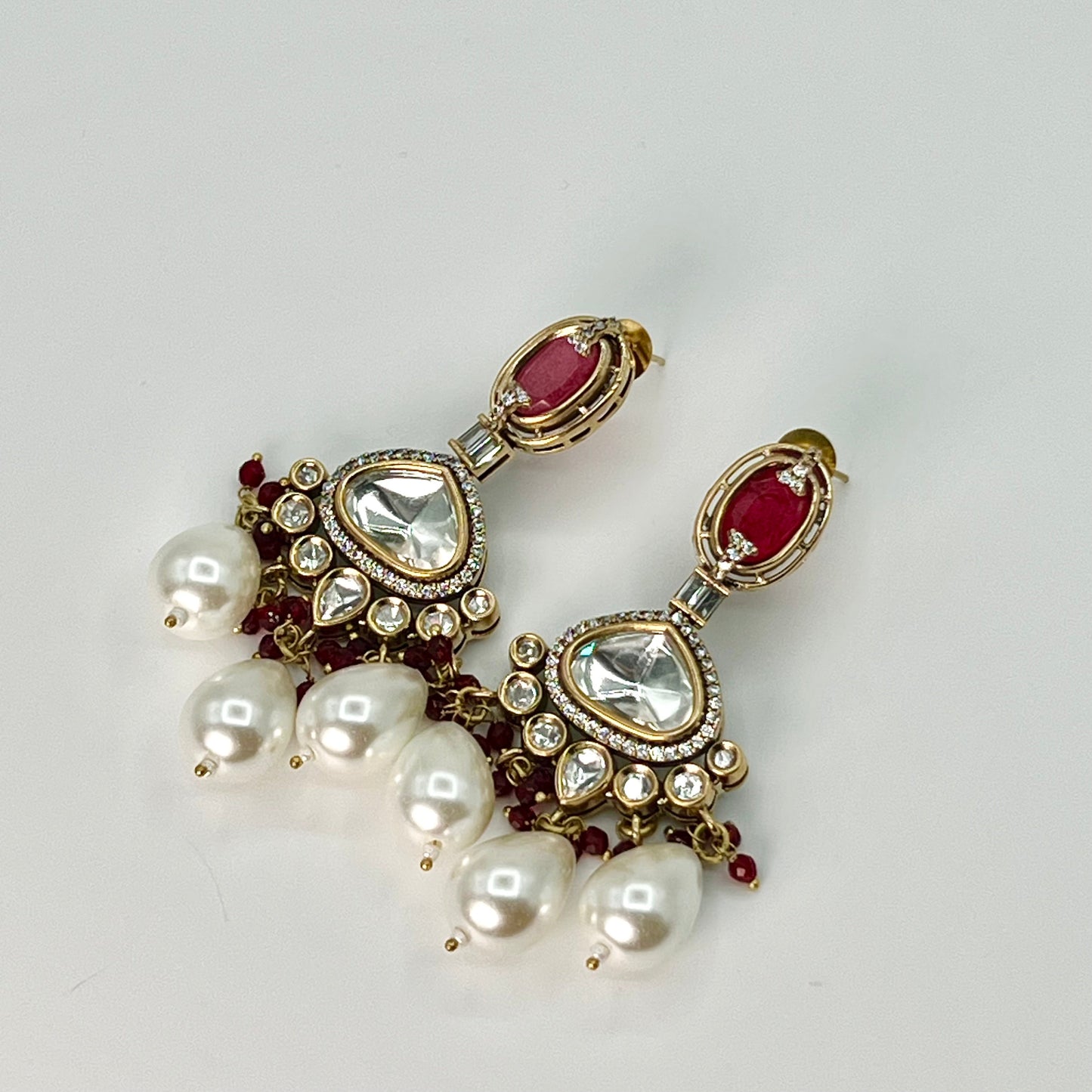 Polki Ruby Pearl Set