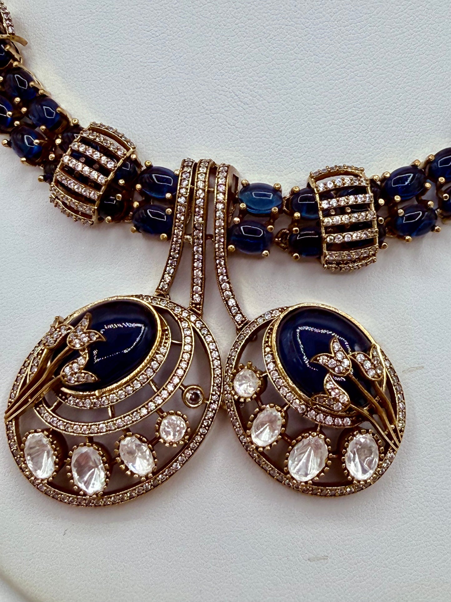 Royal Blue & Gold Necklace Set