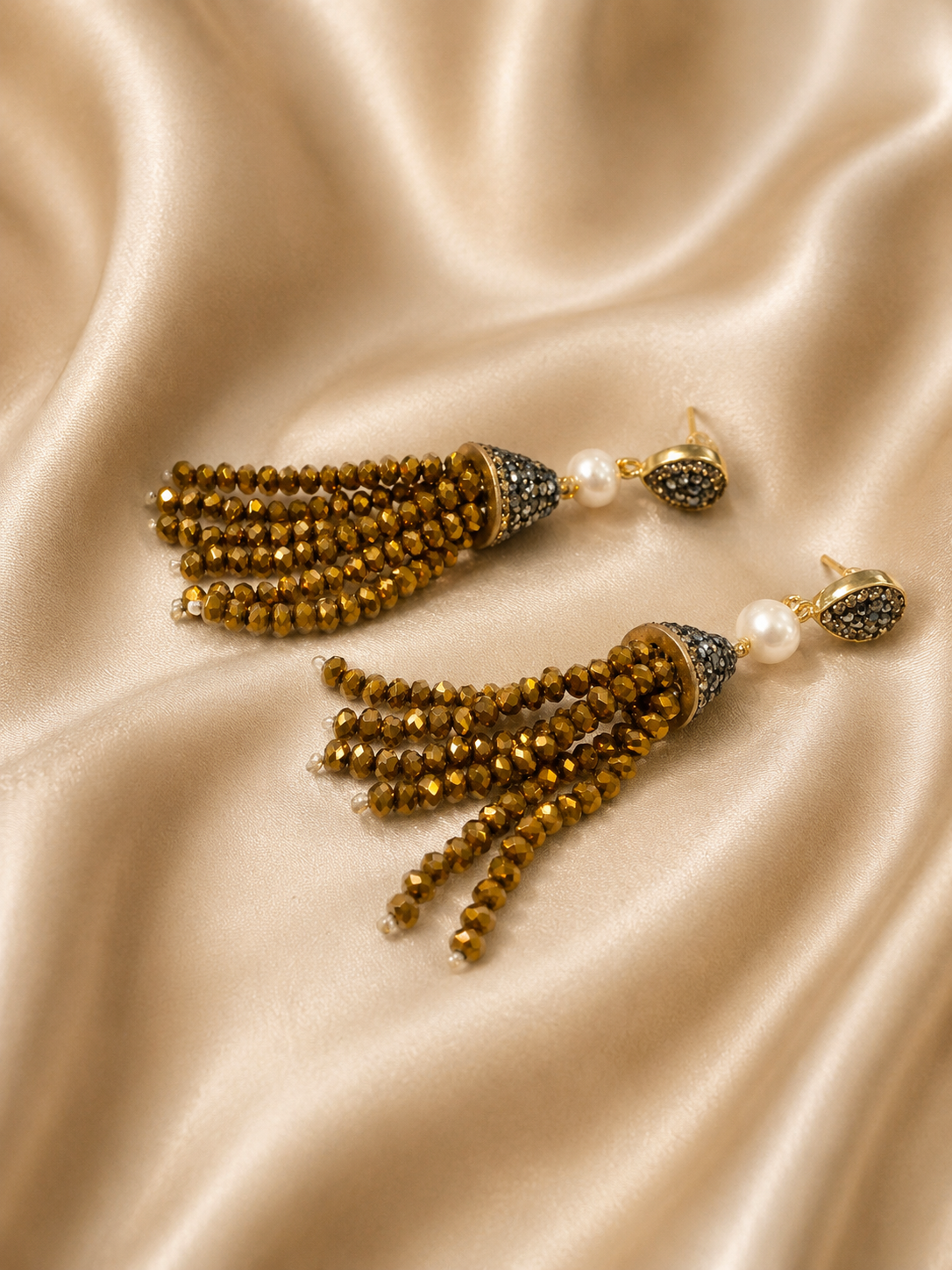 Taael Earrings with Marcasite tops along with Mother of pearls