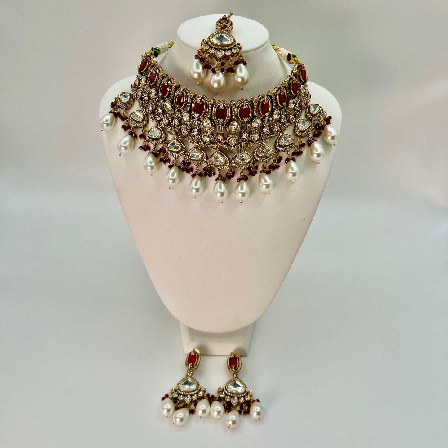 Polki Ruby Pearl Set