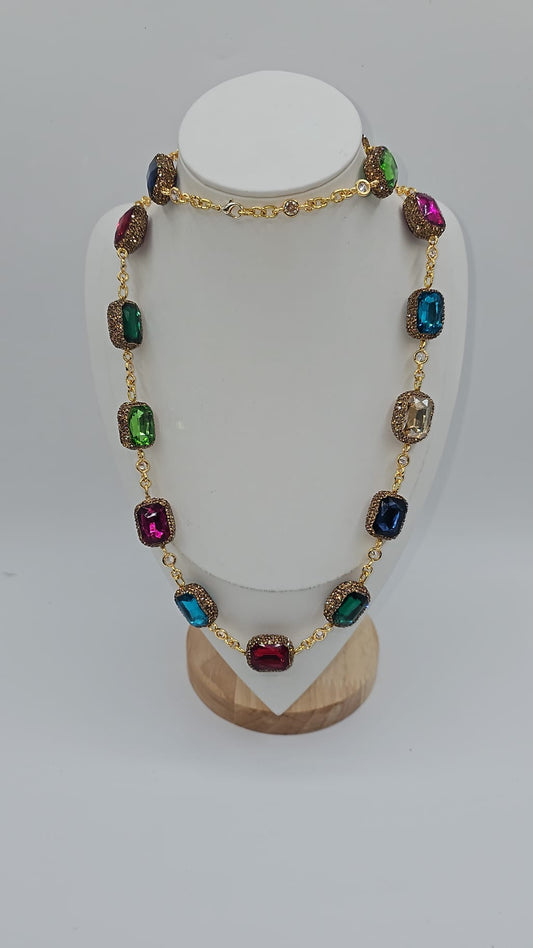 Multi coloured long necklace