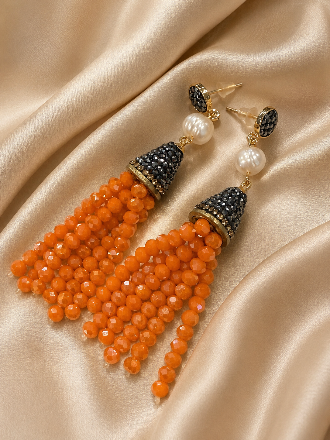 Taael Earrings with Marcasite tops along with Mother of pearls