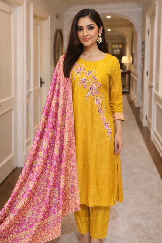 Elegant embroidered suit