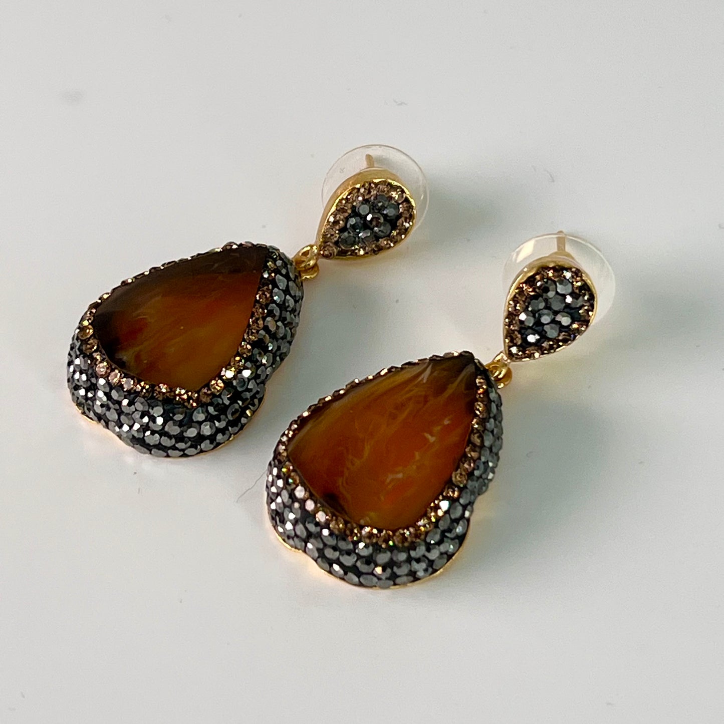 Golden Topaz Marcasite Earrings