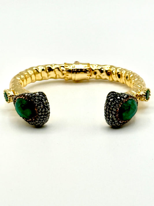 Emerald Crystal Cuff Bangle