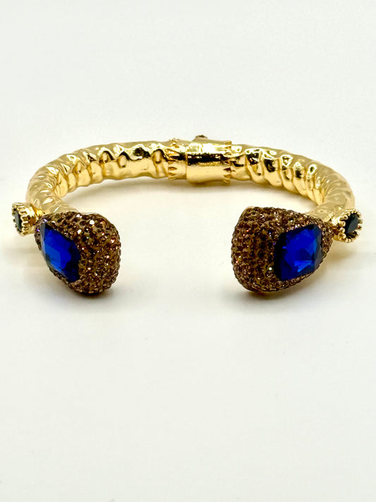 Golden Blue Crystal Bangle