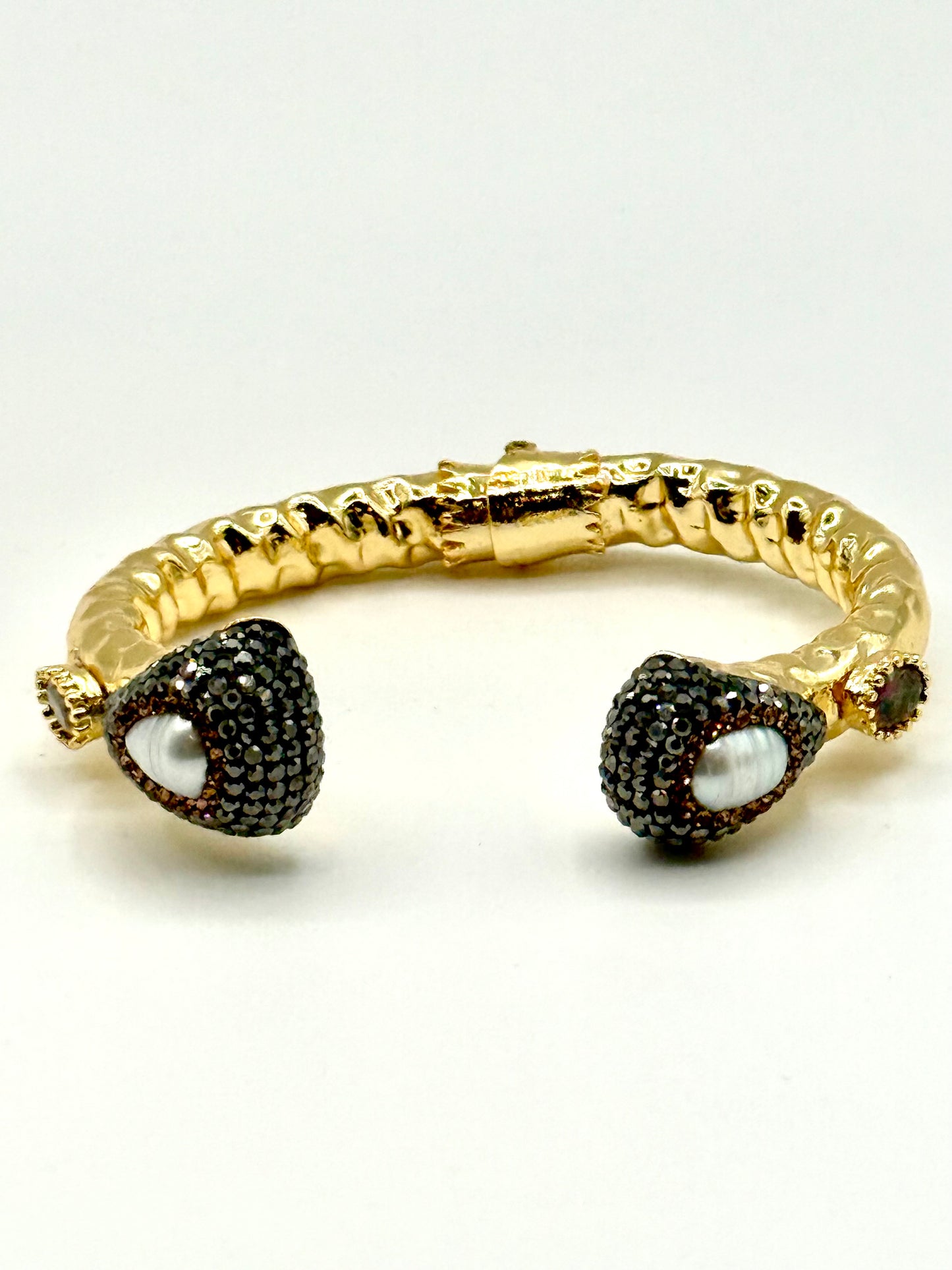 Pearl With Black Marcasites Bangle