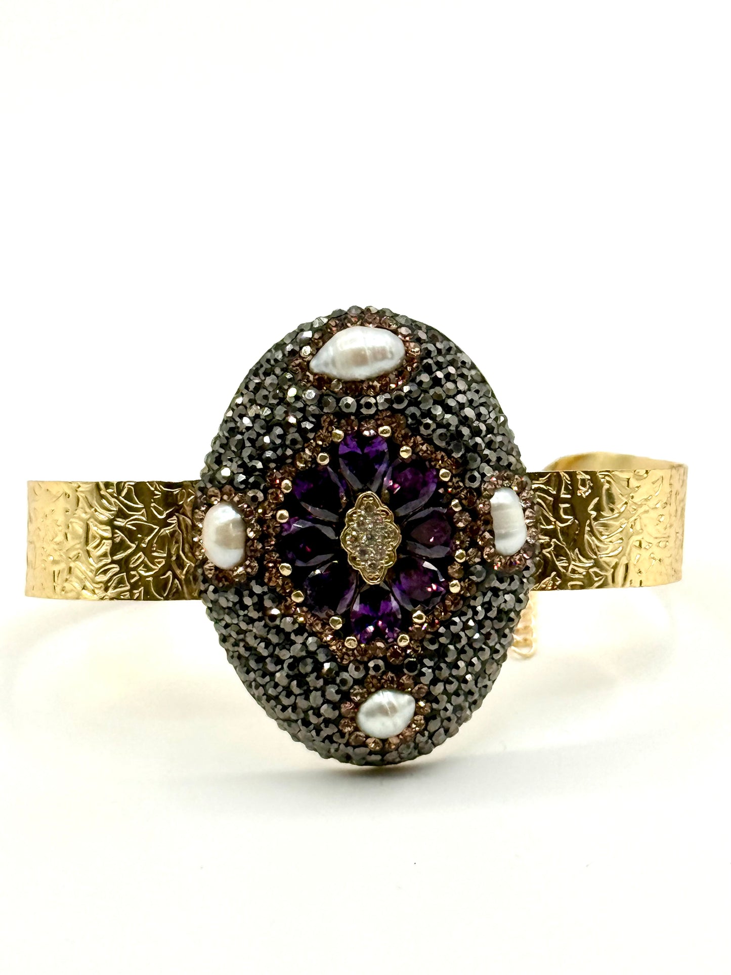 Antique Amethyst Pearl Bangle