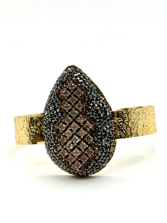 Teardrop Crytal Gold Bangle