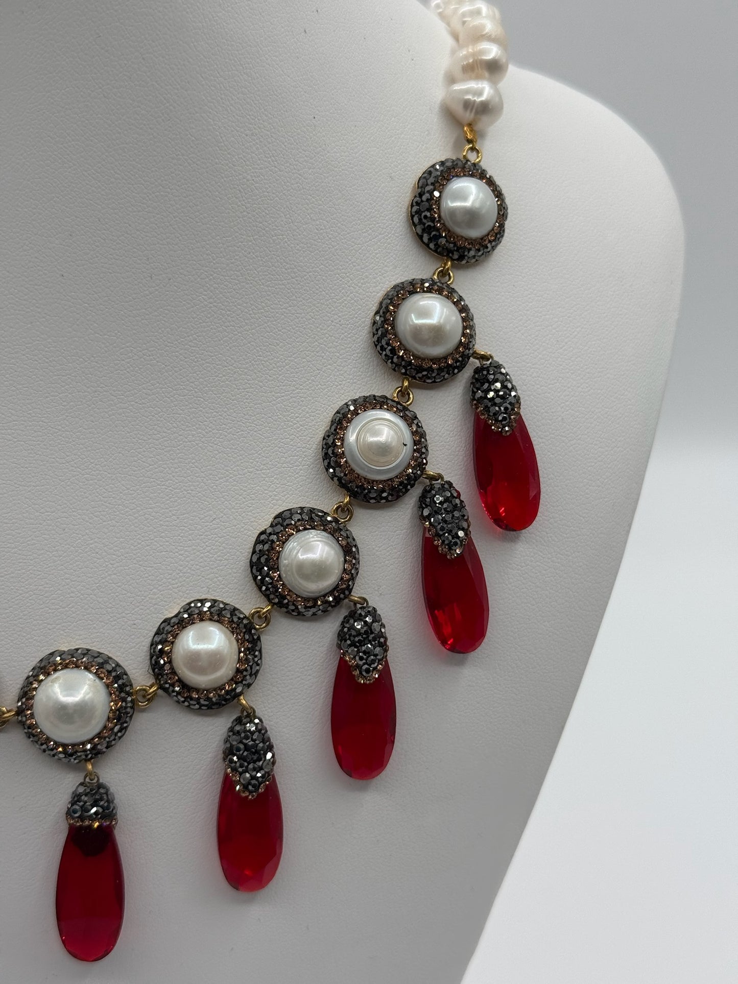 Pearl Ruby Quartz Necklace