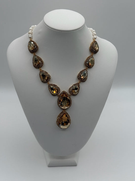 Gold Crystal Necklace