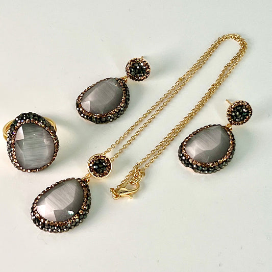 Cat Eye Locket Set