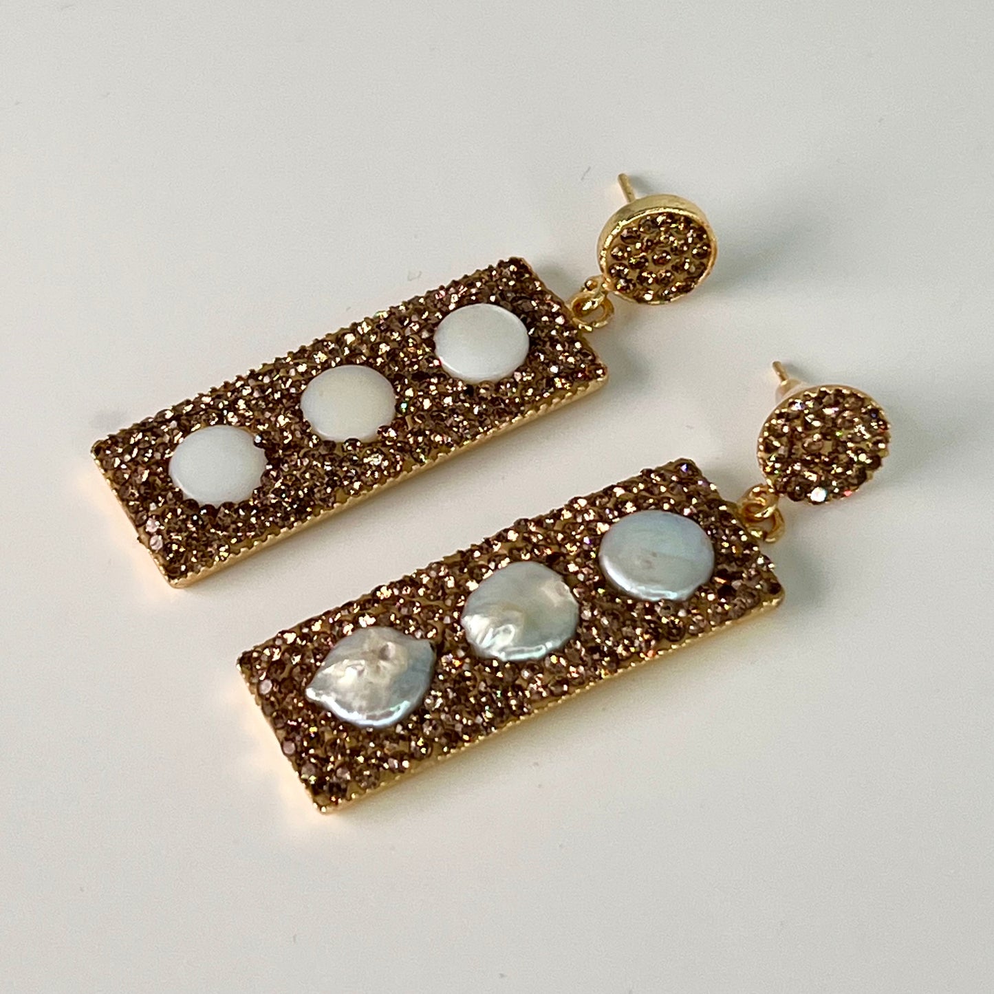 Triple stones Earrings