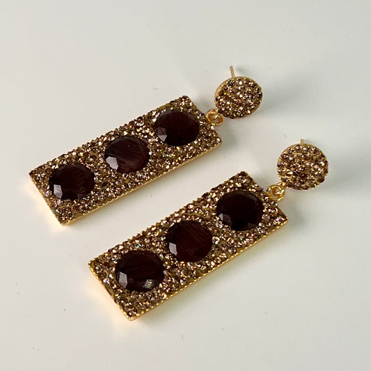 Triple stones Earrings