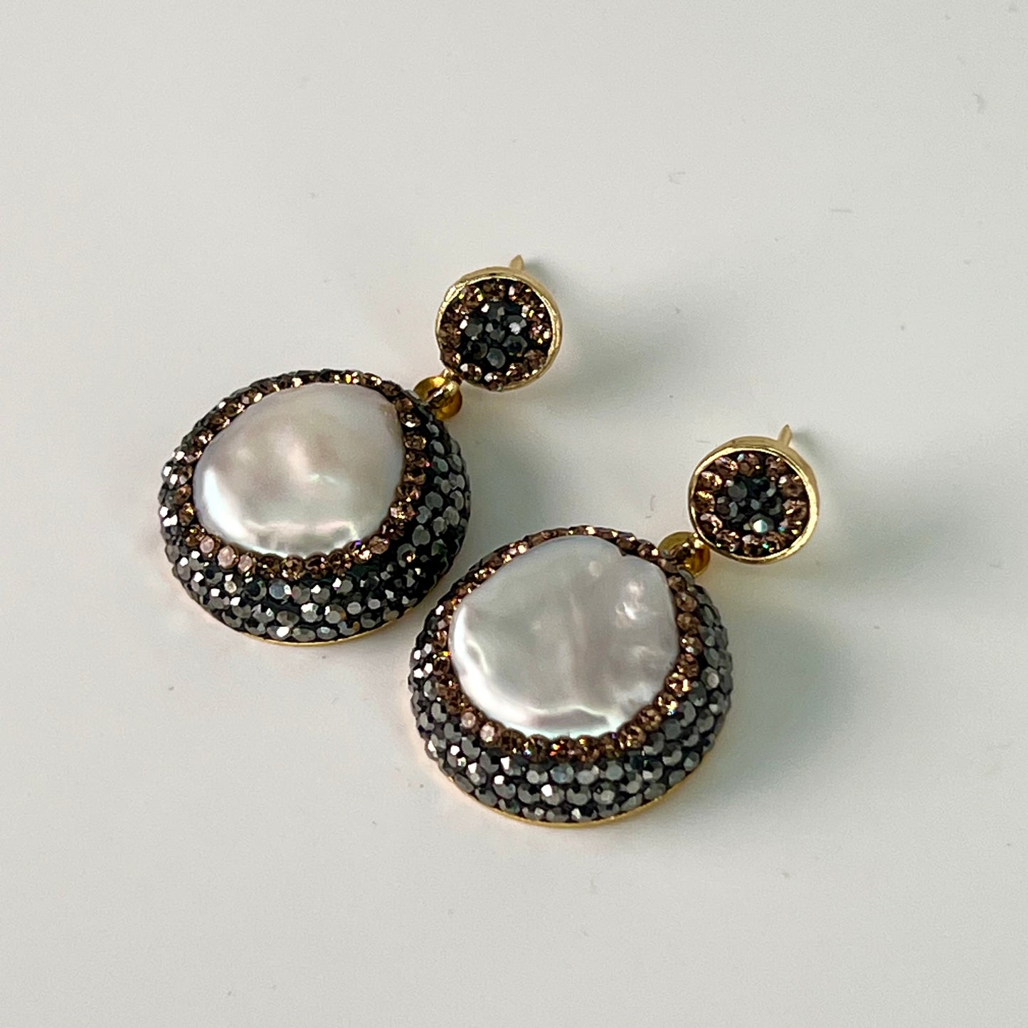 Pearl Black Marcasite Earrings
