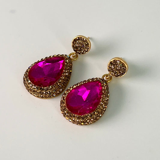 Fuchsia Crystal Earrings