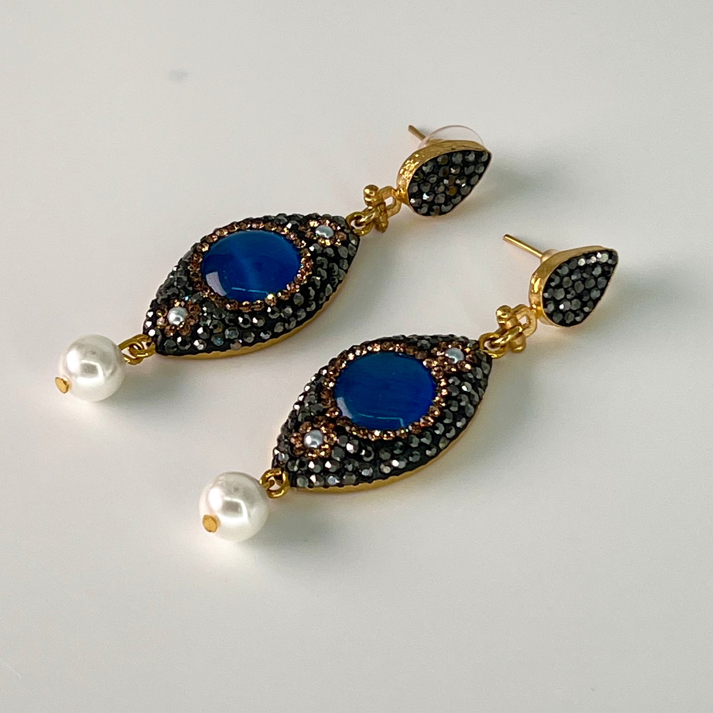 Blue cat Eye Earrings