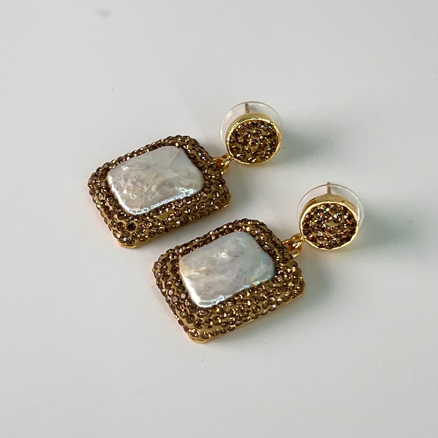 Rectangular Mother Pearl Earrings