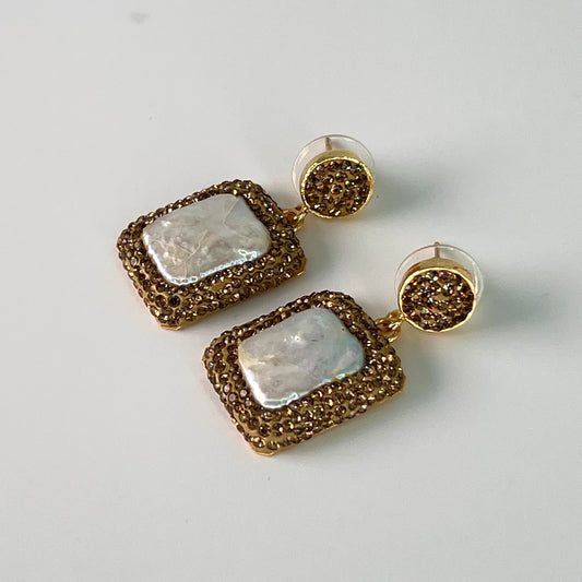Rectangular Mother Pearl Earrings