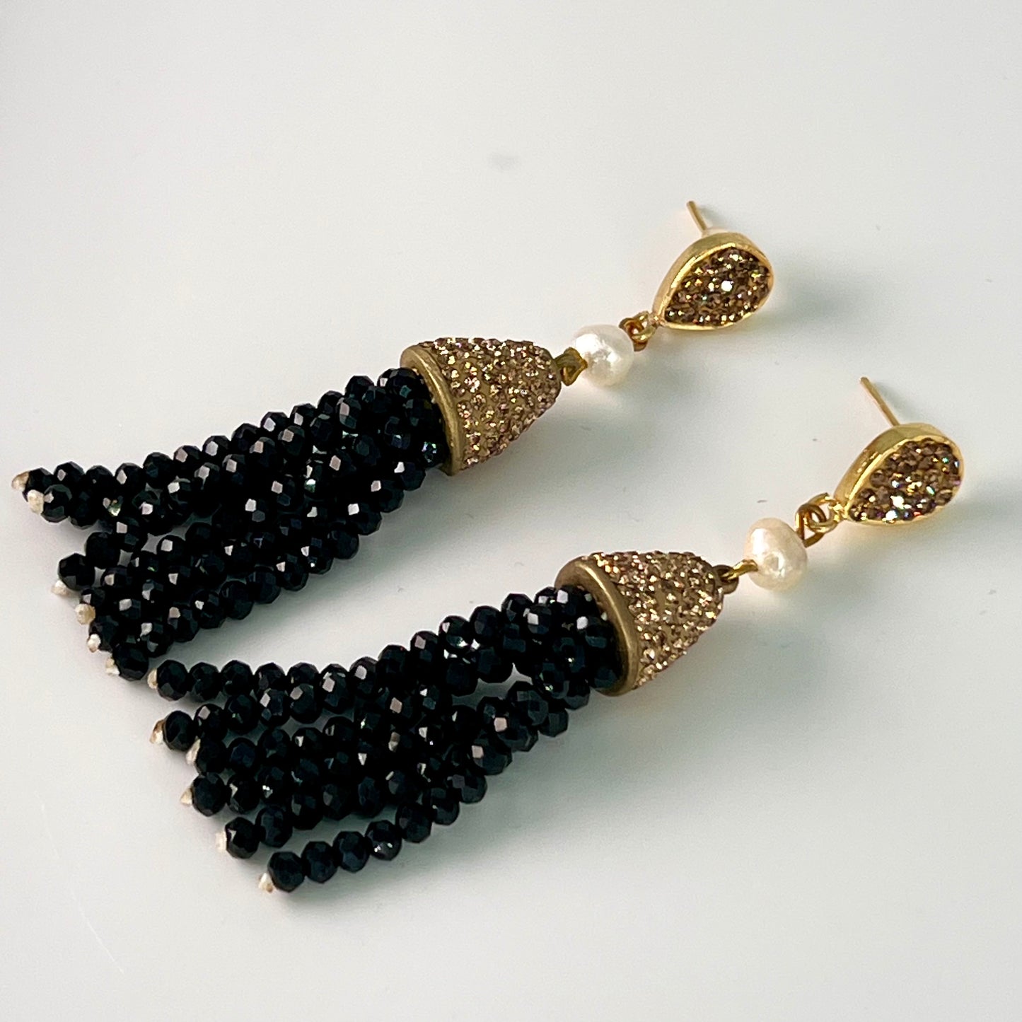 Pearl Tassel Beaded Earrings