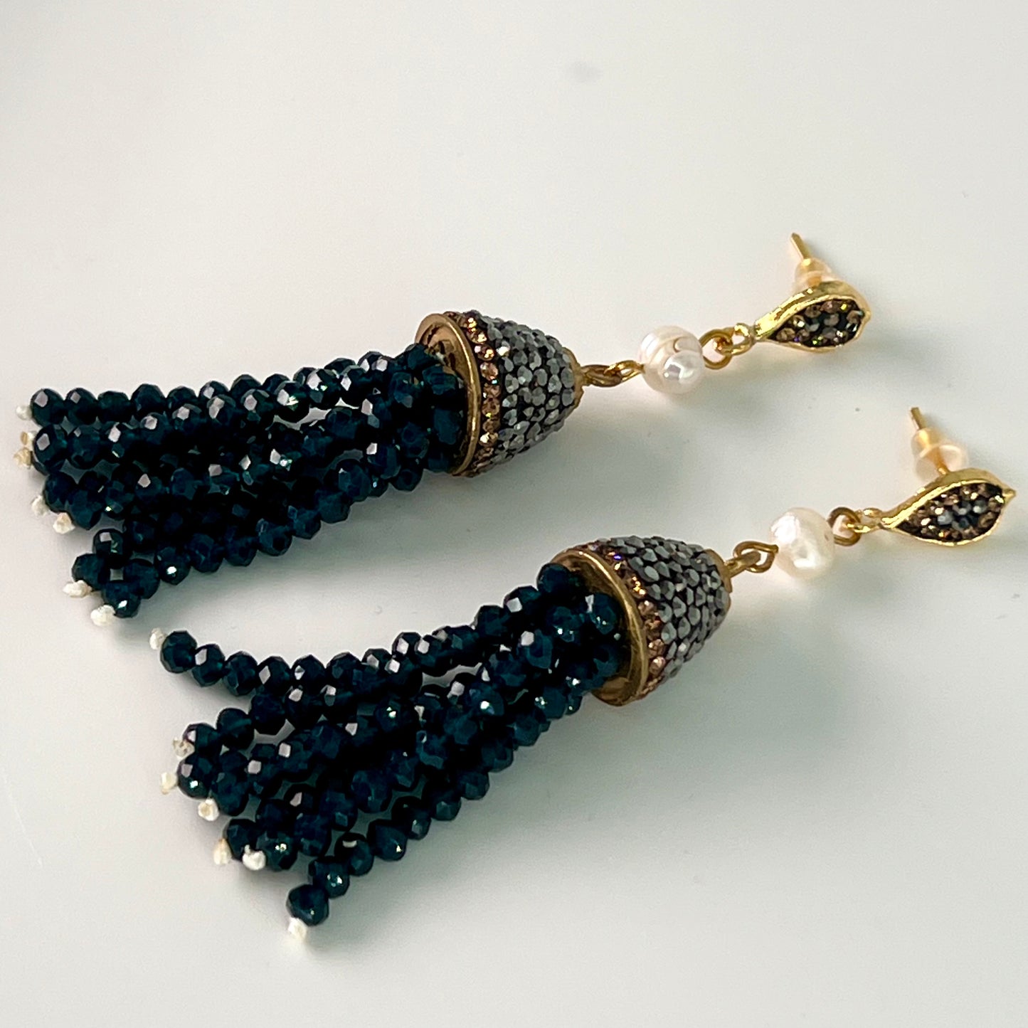Pearl Tassel Beaded Earrings