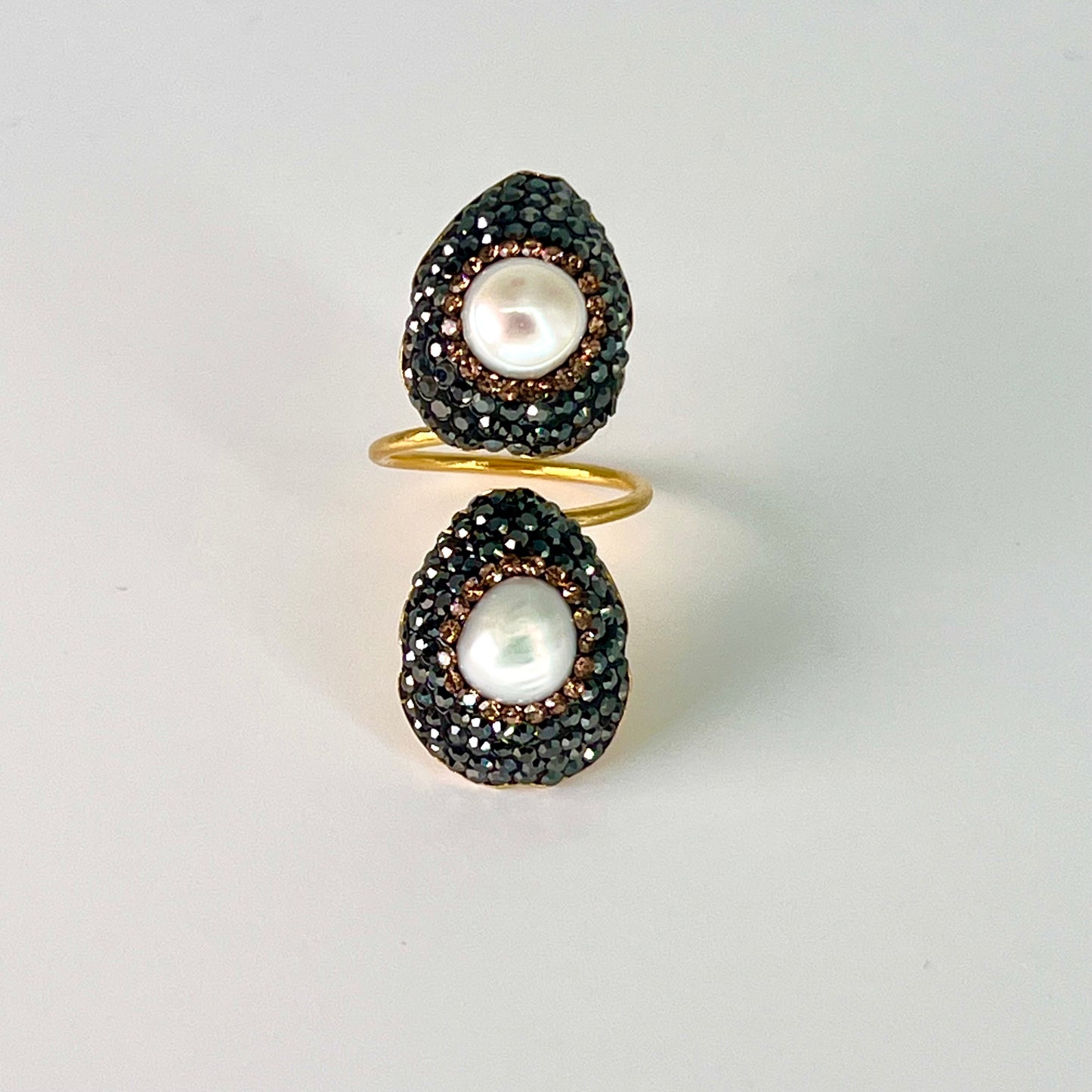 Twin Mother of Pearl Ring