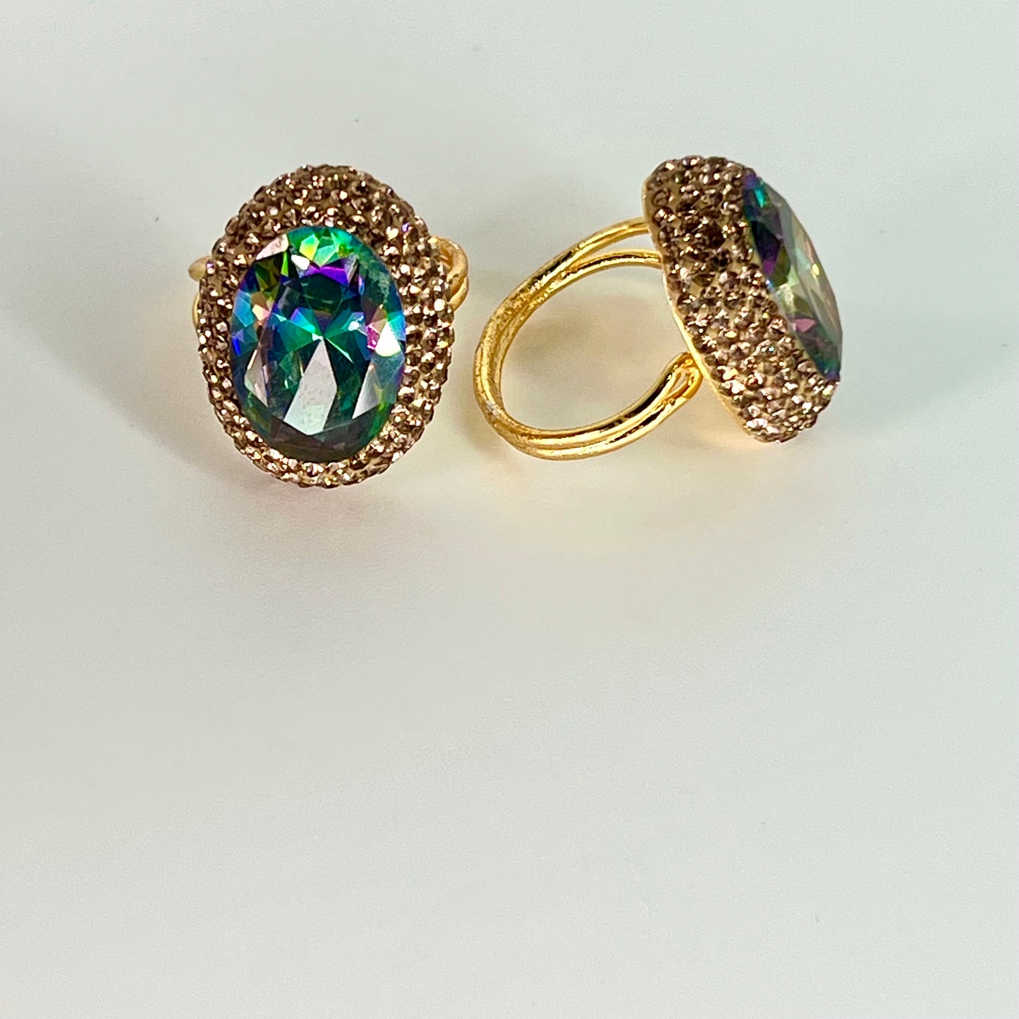 Mystic Topaz Adjustable Ring