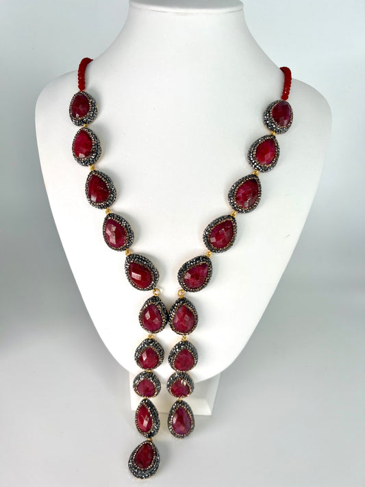 Ruby Gem Glow Necklace