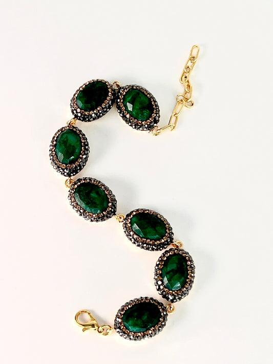 Emerald Green Gem Bracelet