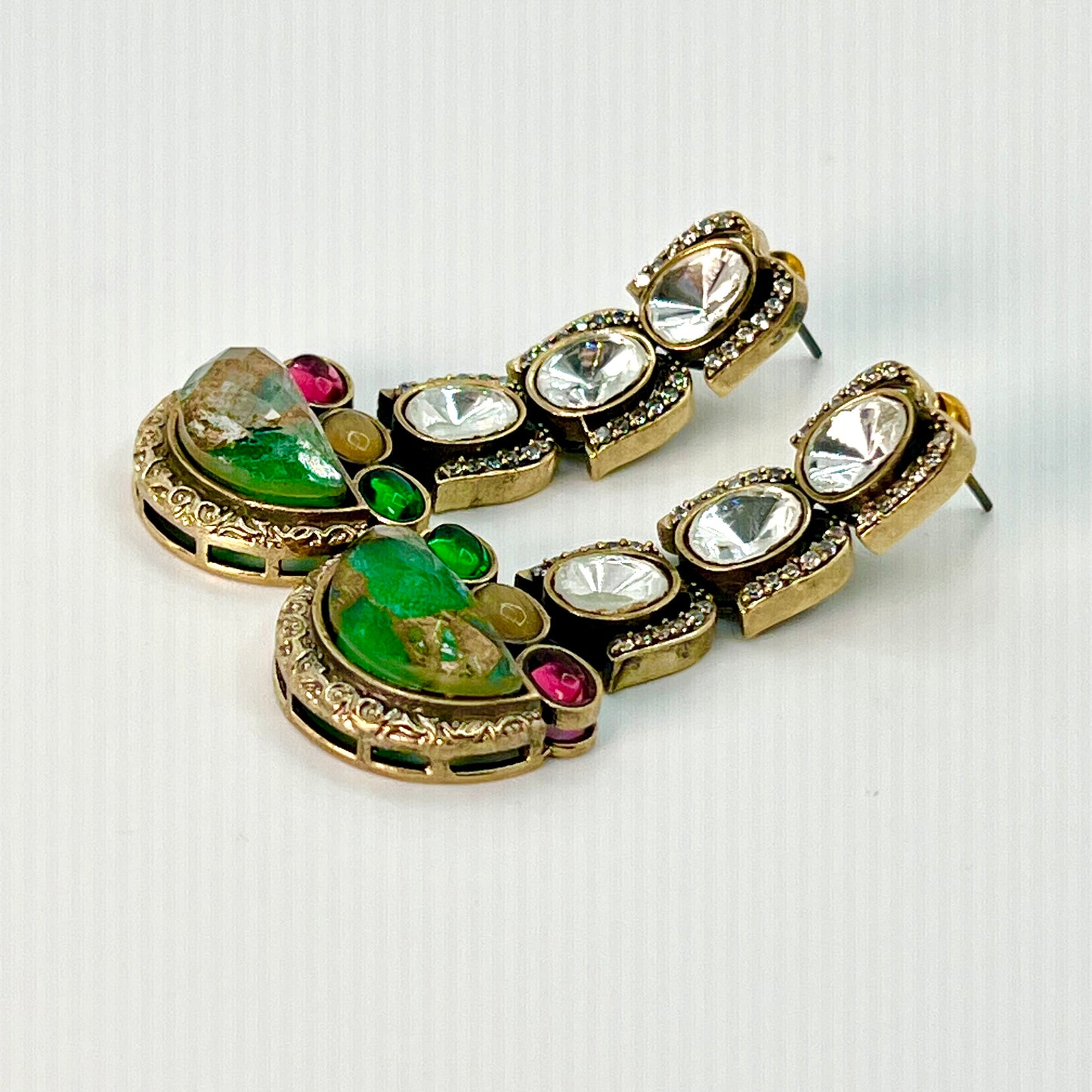 Fire Stone Polki Earrings