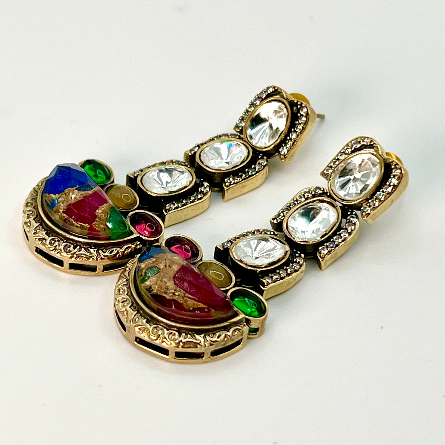 Fire Stone Polki Earrings