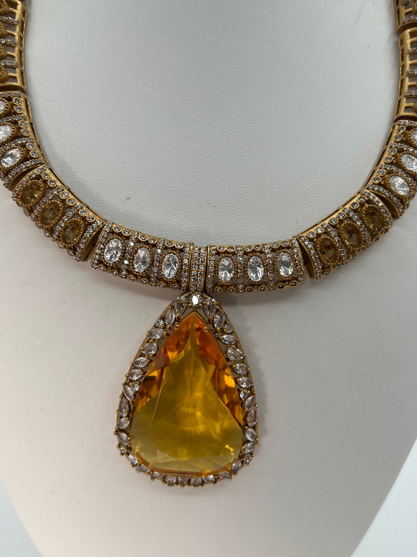 Citrine Teardrop Necklace Set