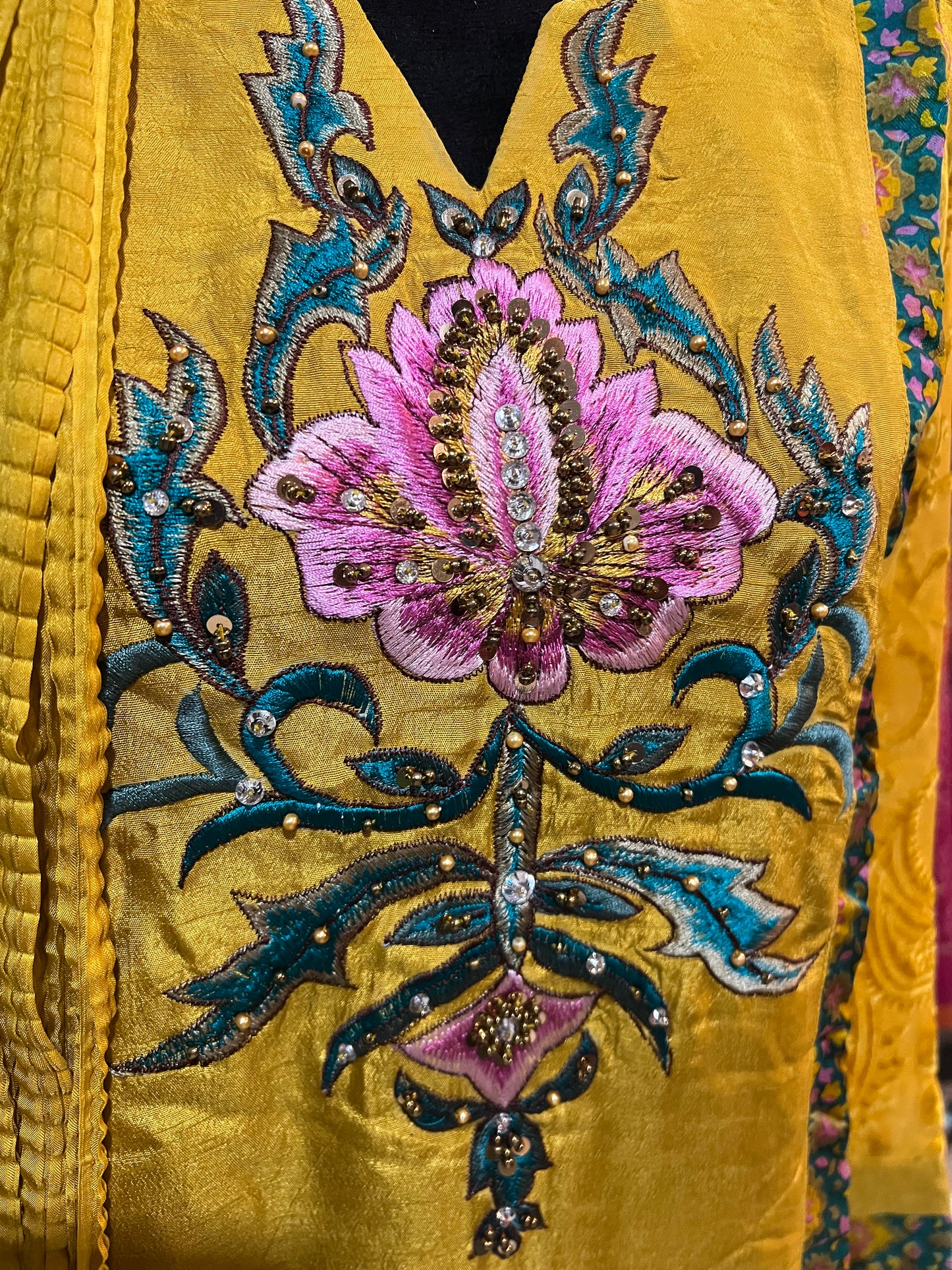 Regal Mustard Formal Suit with Crushed Dupatta