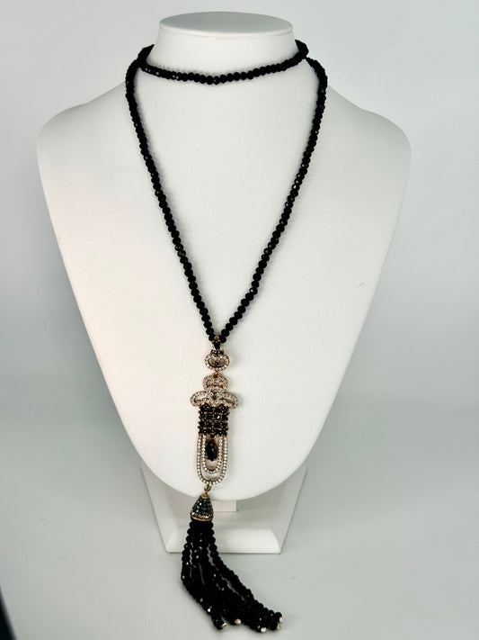 Onyx Necklace - Intricate Design
