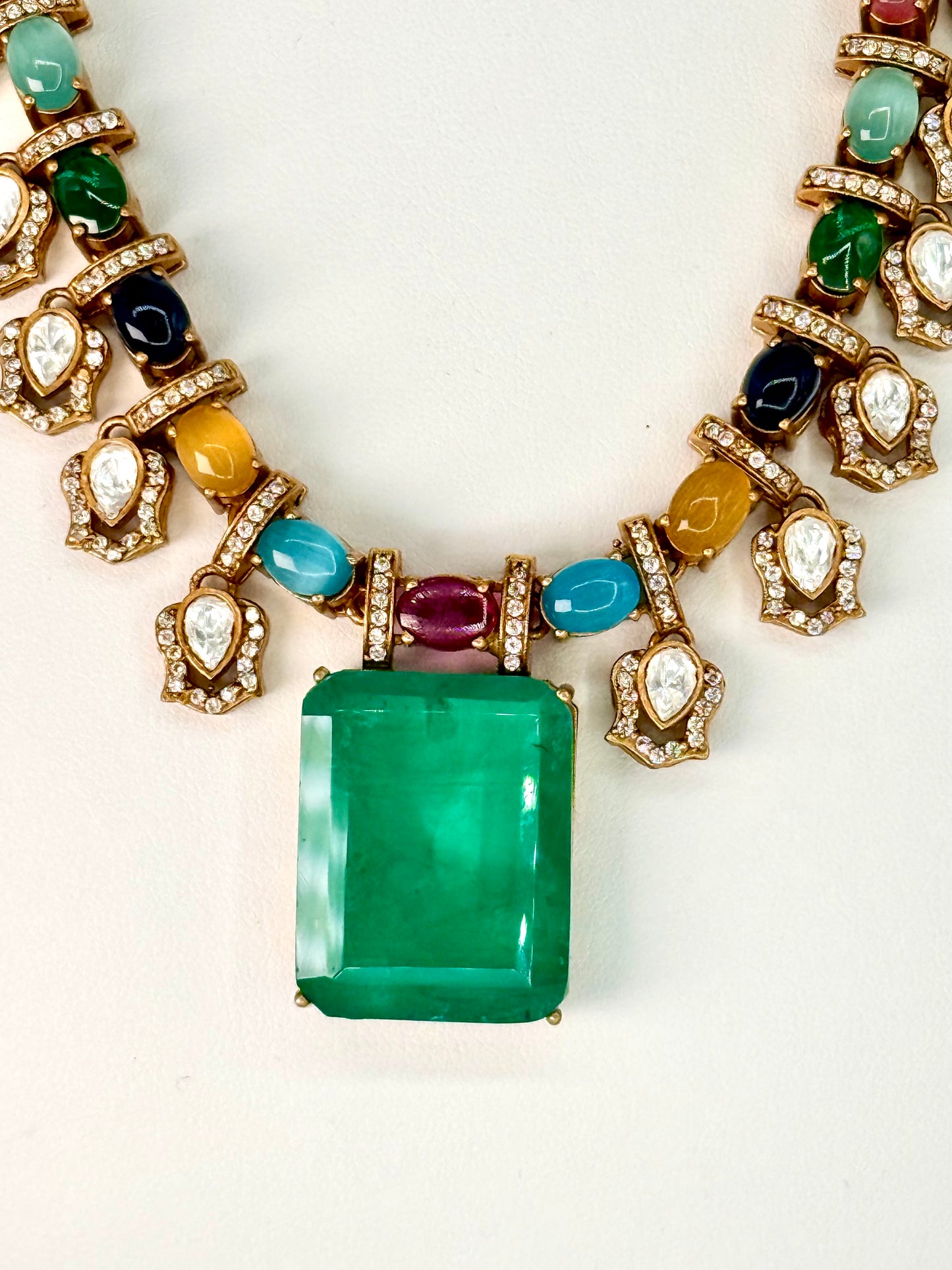 Square Pendant Big Necklace Set