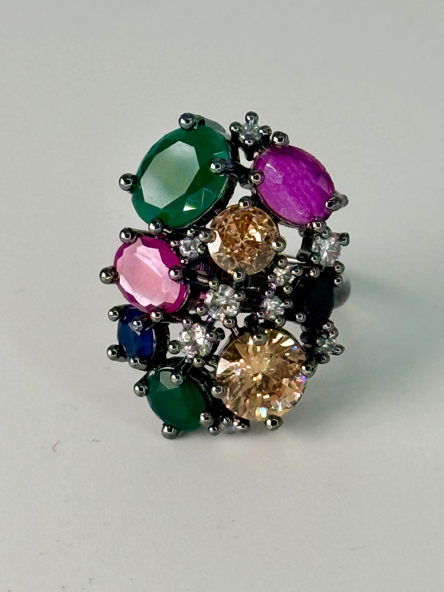 Gemstone Cluster Ring