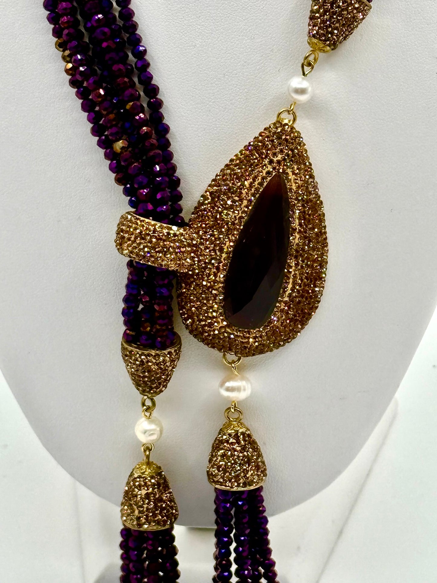 Cat Eye Necklace with Beads